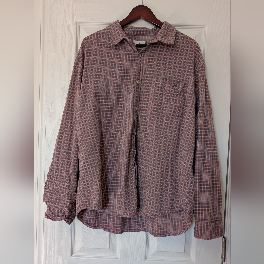 American Eagle Outfitters Men's Red Checkered Shirt Jacket